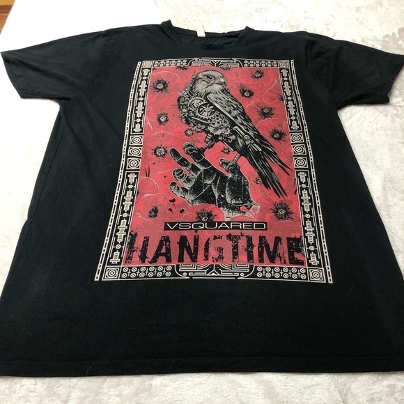 V Squared2 Hangtime Red & Black T-shirt with Biomechanical Bird Graphic Large - Picture 2 of 7